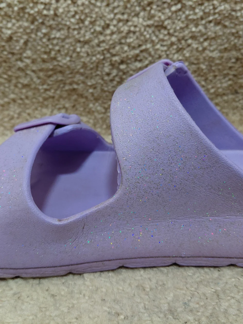 The Children's Place Girl's Casual Lilac Glitter Slides Sandals